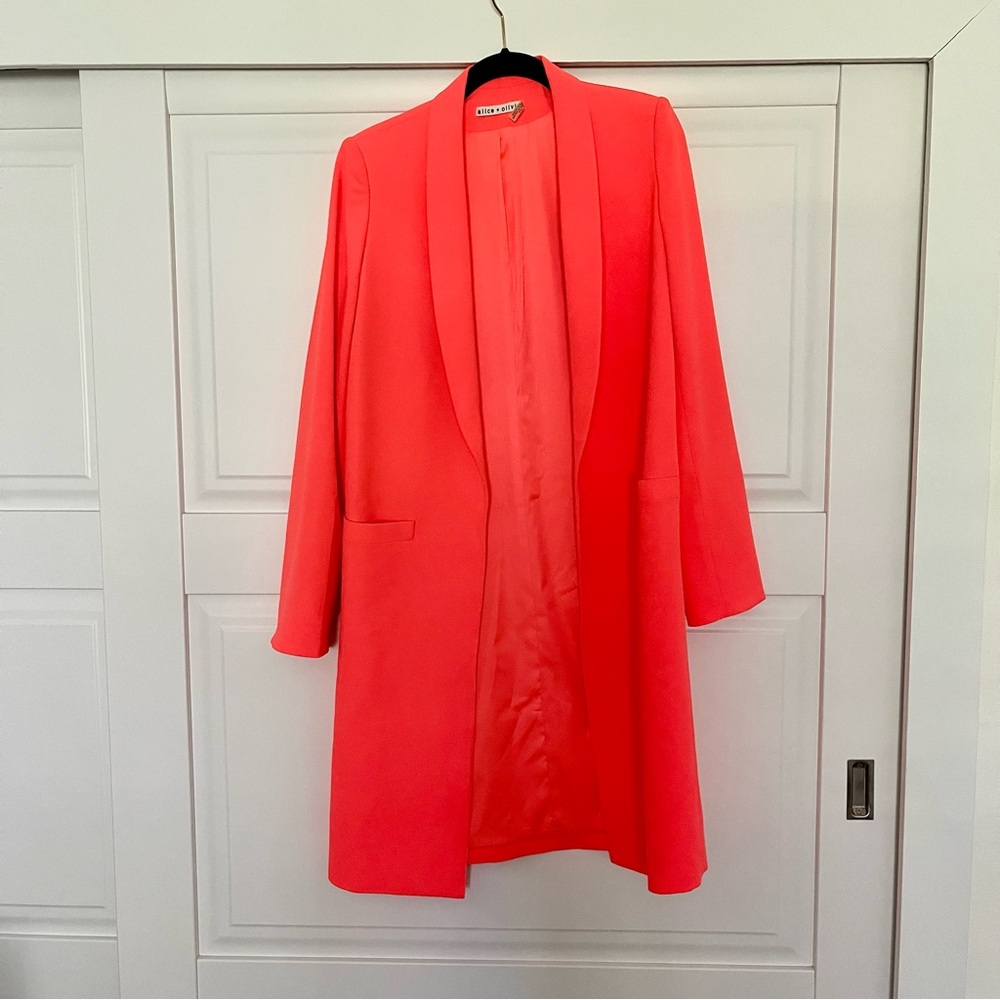 Alice + Olivia Kylie Neon Orange Blazer - XS